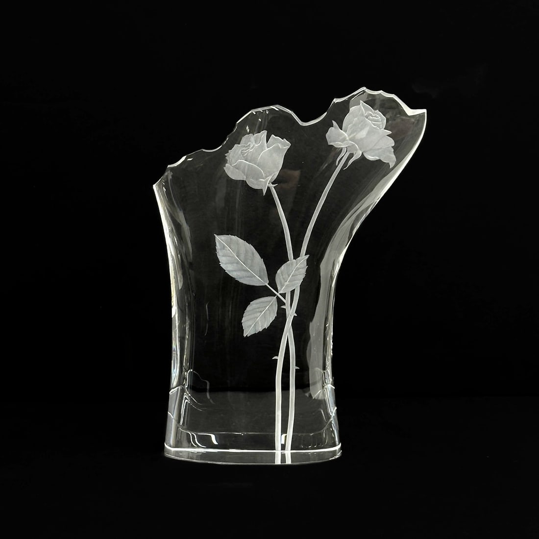 Steuben Art Glass Sculpture Rose Bouquet by David Dowler 1995 (1 of 6)