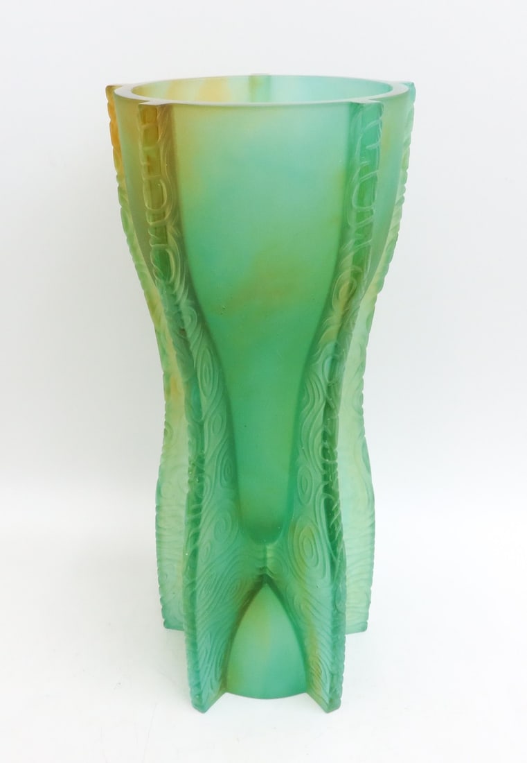 Daum France Pate De Verre Art Glass Vase Tam Tam by Pucci de Rossi Ltd Ed 175 - 3