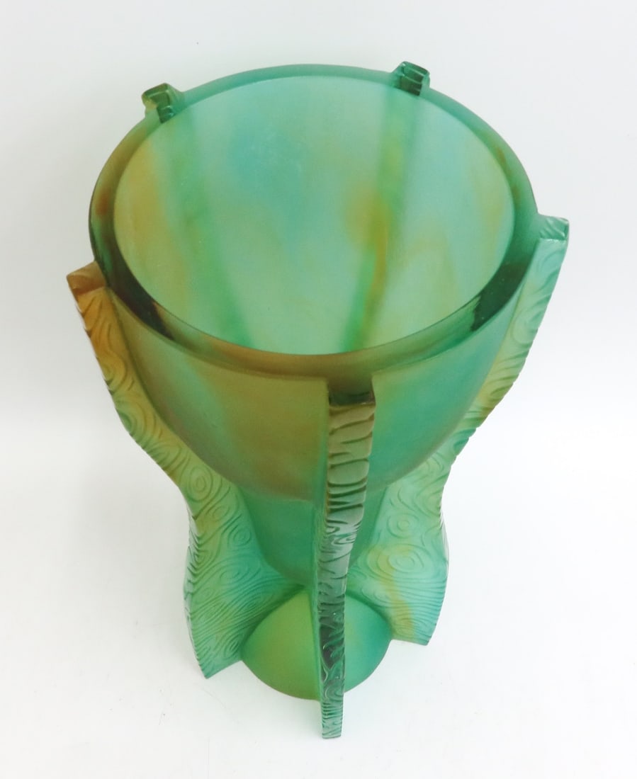 Daum France Pate De Verre Art Glass Vase Tam Tam by Pucci de Rossi Ltd Ed 175 - 4
