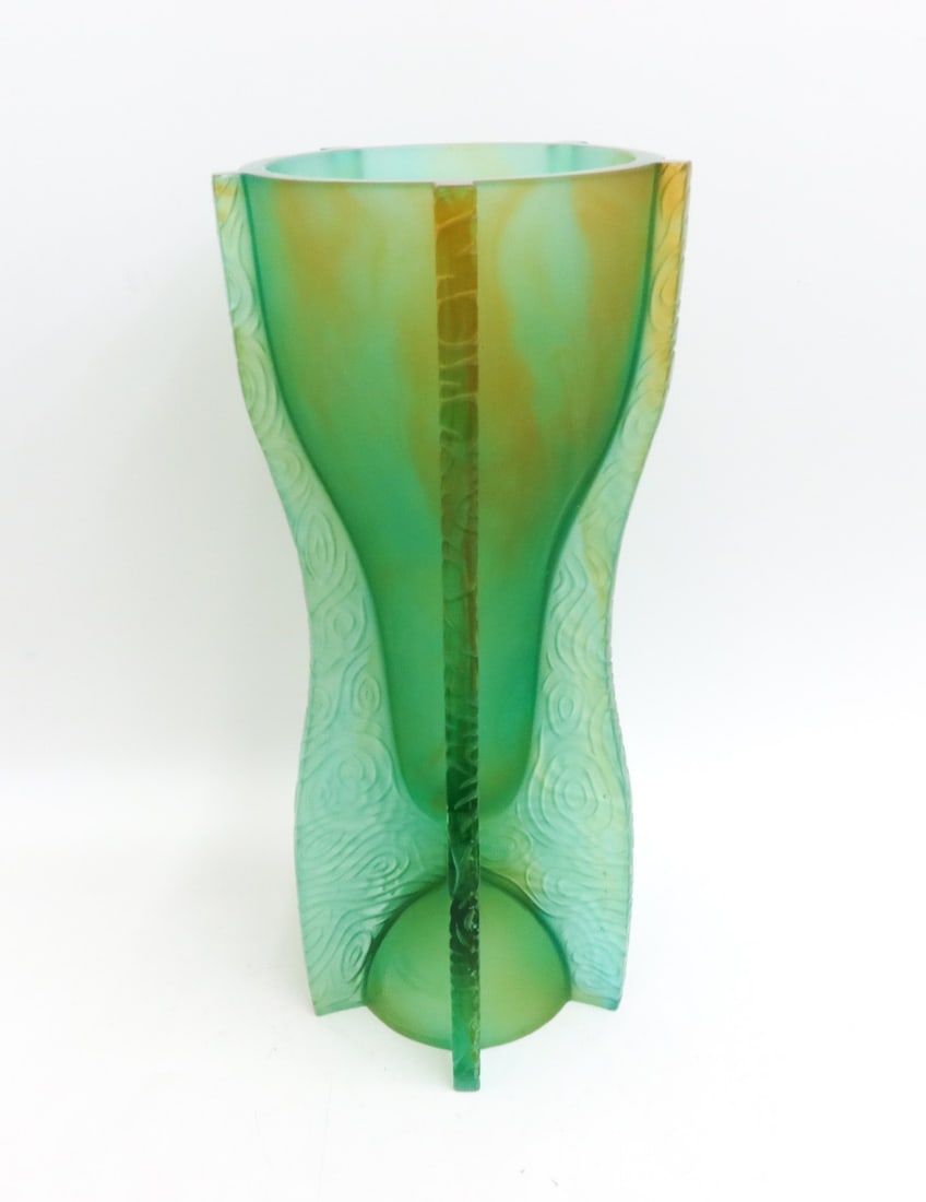 Daum France Pate De Verre Art Glass Vase Tam Tam by Pucci de Rossi Ltd Ed 175 - 5