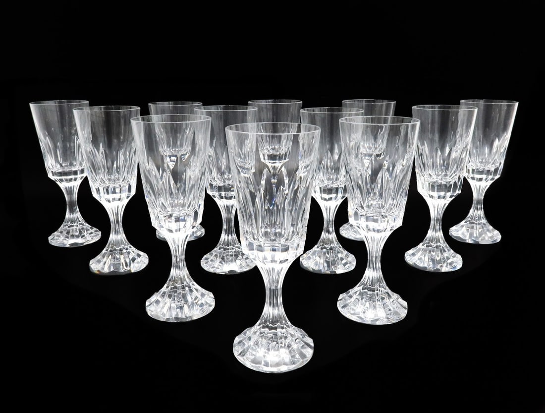 12 Baccarat France Crystal Glass 7 inch Wine Goblets in D'Assas Signed (1 of 6)