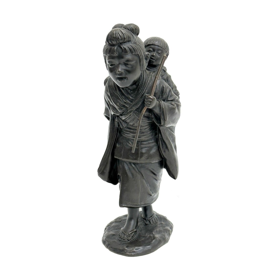Genryusai Seiya Japanese Bronze Okimono Woman with Child (1 of 8)