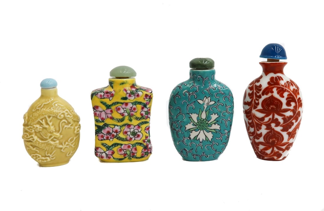 4 Chinese Porcelain Enamel Snuff Bottles (1 of 4)