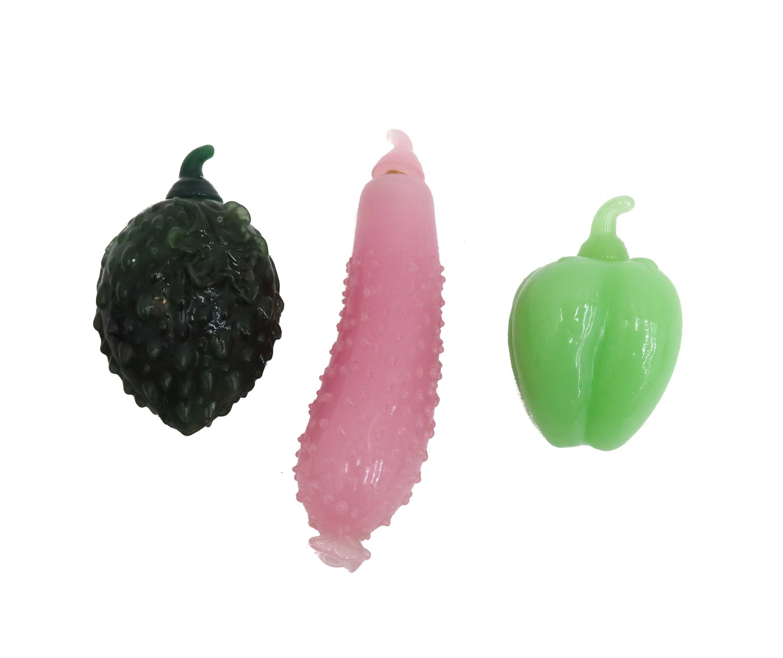 3 Chinese Multi-Colored Glass Fruit and Vegetable Snuff Bottles (1 of 4)