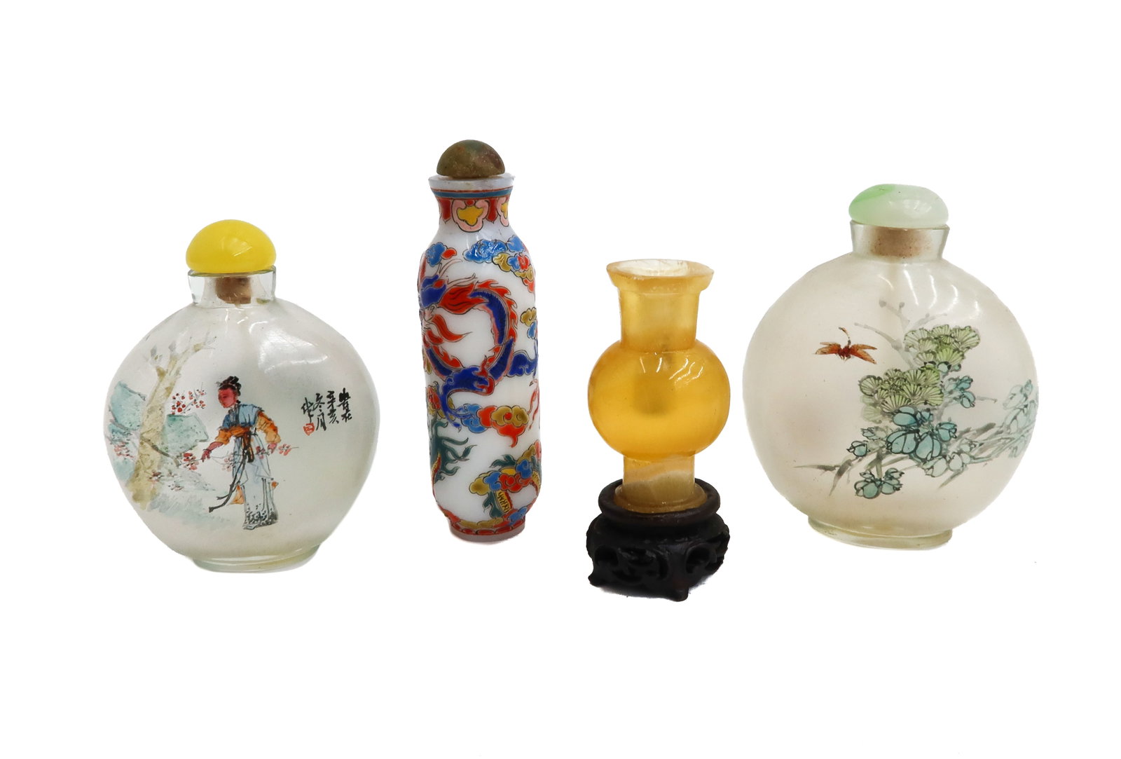 5 Chinese Glass Snuff Bottles (1 of 4)