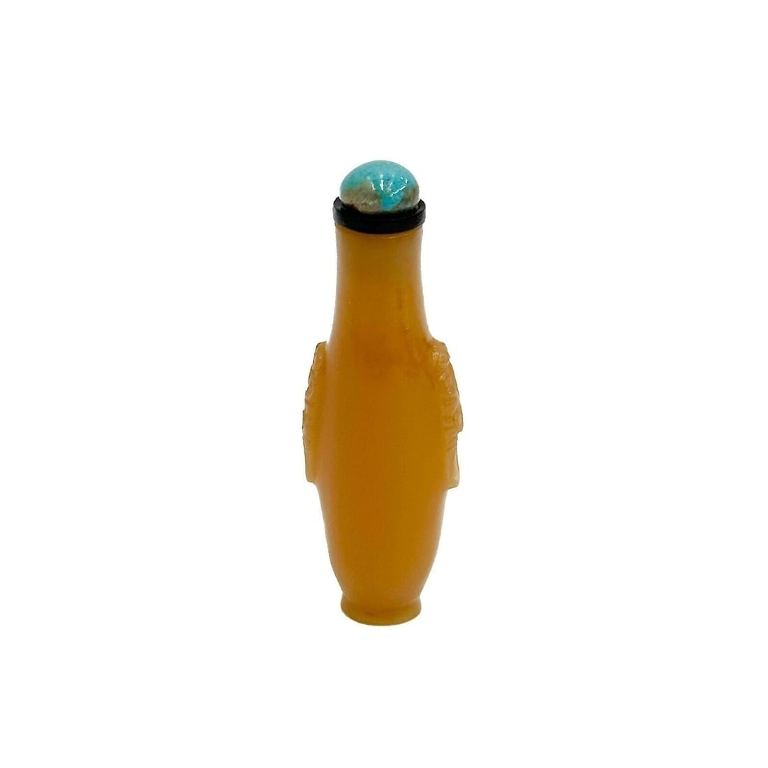 Chinese Carved Opaque Coffee Glass Snuff Bottle circa 1850 (1 of 4)