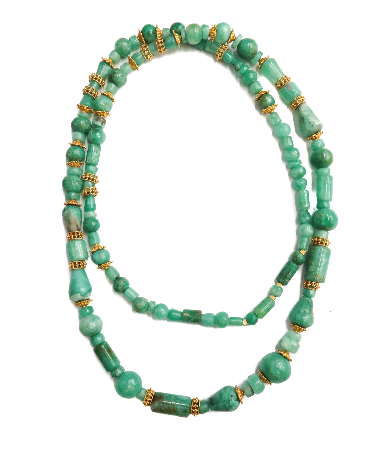 22k Yellow Gold and Chysoprase Beaded Necklace (1 of 6)