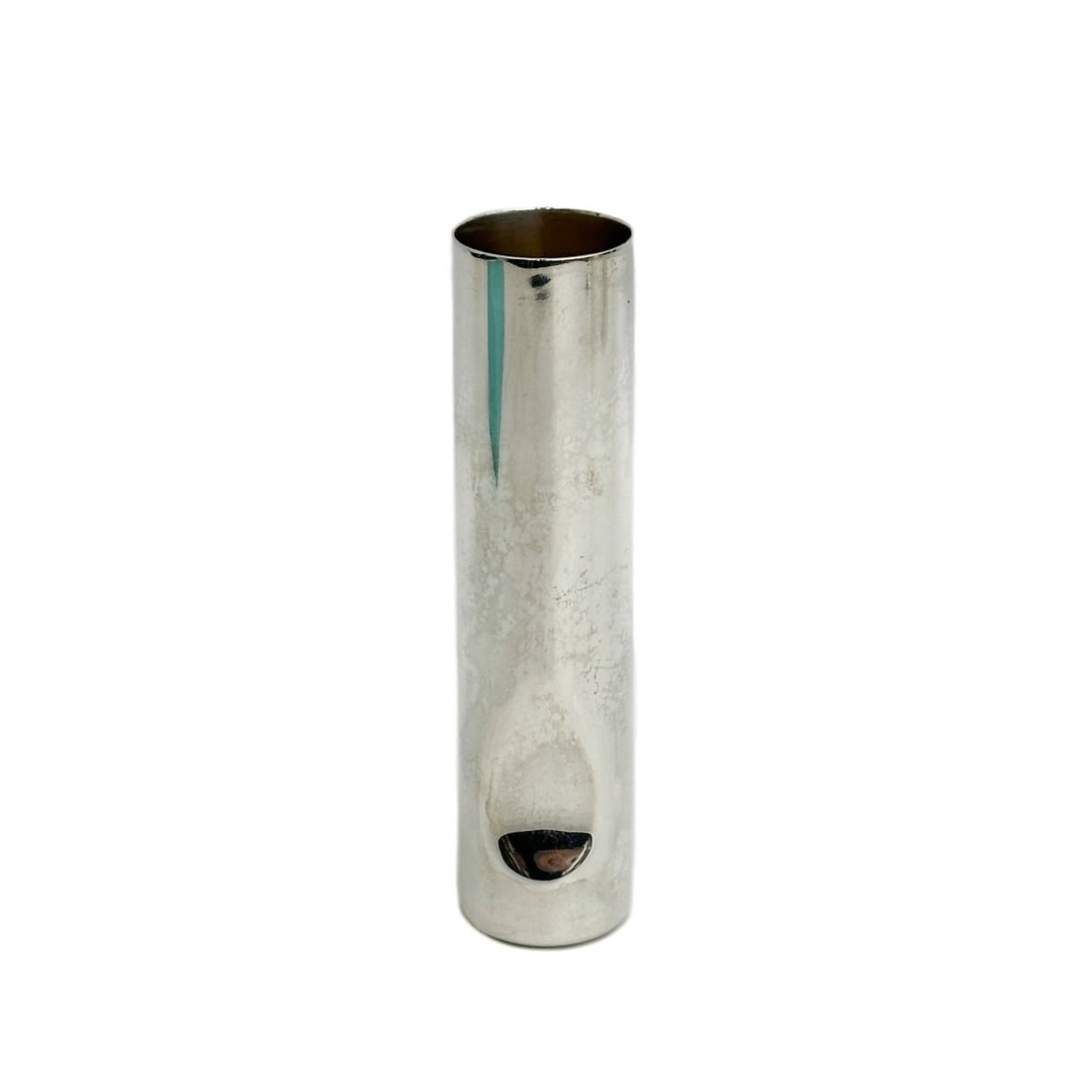 Tiffany & Co Elsa Peretti Sterling Silver 6.25in Thumbprint Bud Vase w/Box: Tiffany & Co. Sterling Silver Bud Vase in Thumbprint by Elsa Peretti. Underside marked Tiffany & Co Peretti 1984 Sterling 925 Italy. With box. Weight: Approx. 5 ozt Measurements: Approx. 1.5 inches di