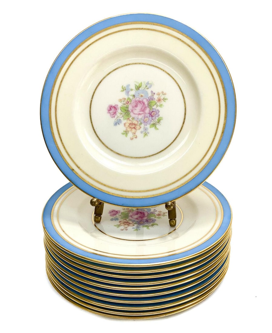 11 Lenox Porcelain Bread & Butter Plates, Floral Bouquet , circa 1950 (1 of 4)