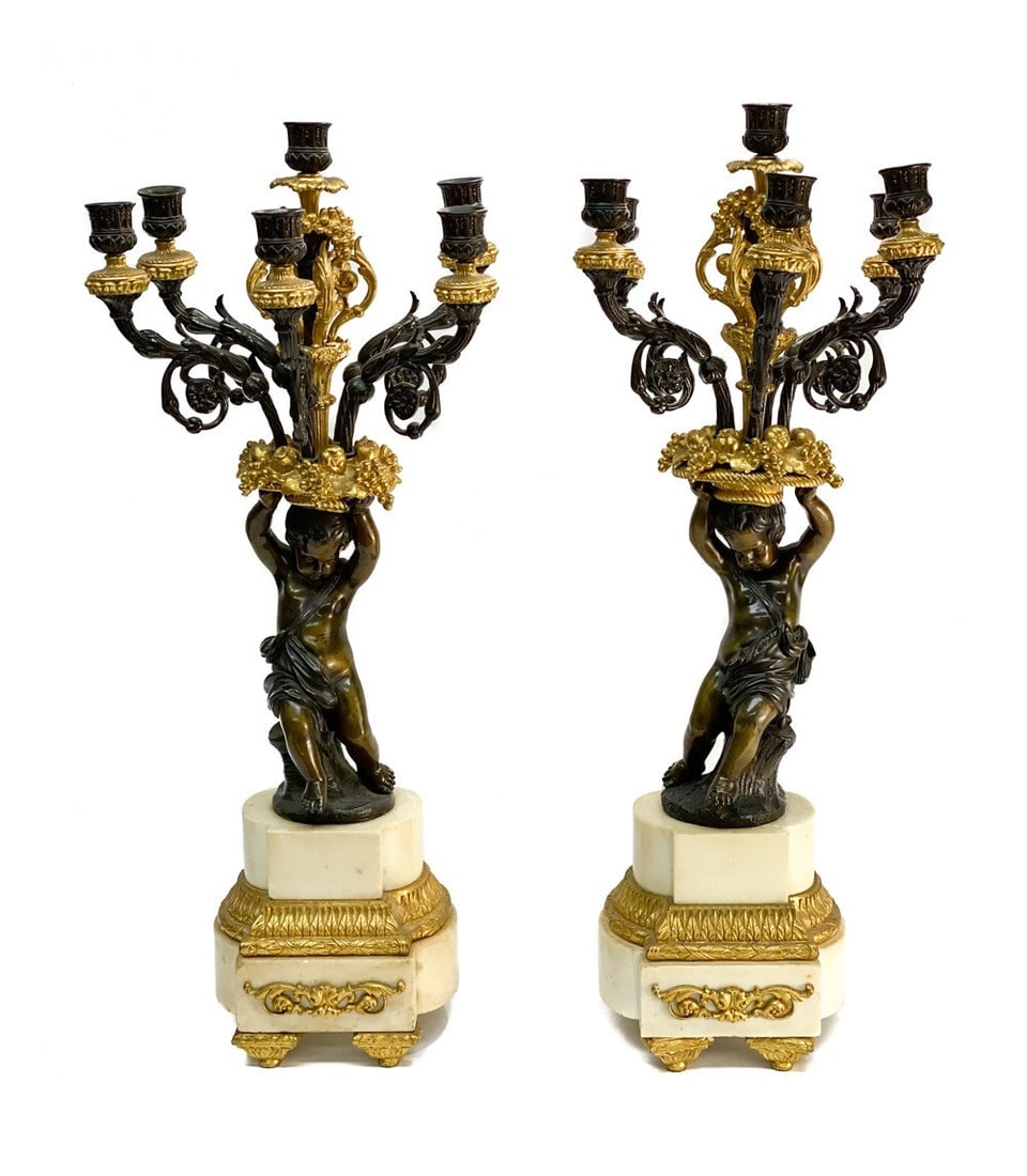 Gilt and Patinated Bronze Candelabras (1 of 6)