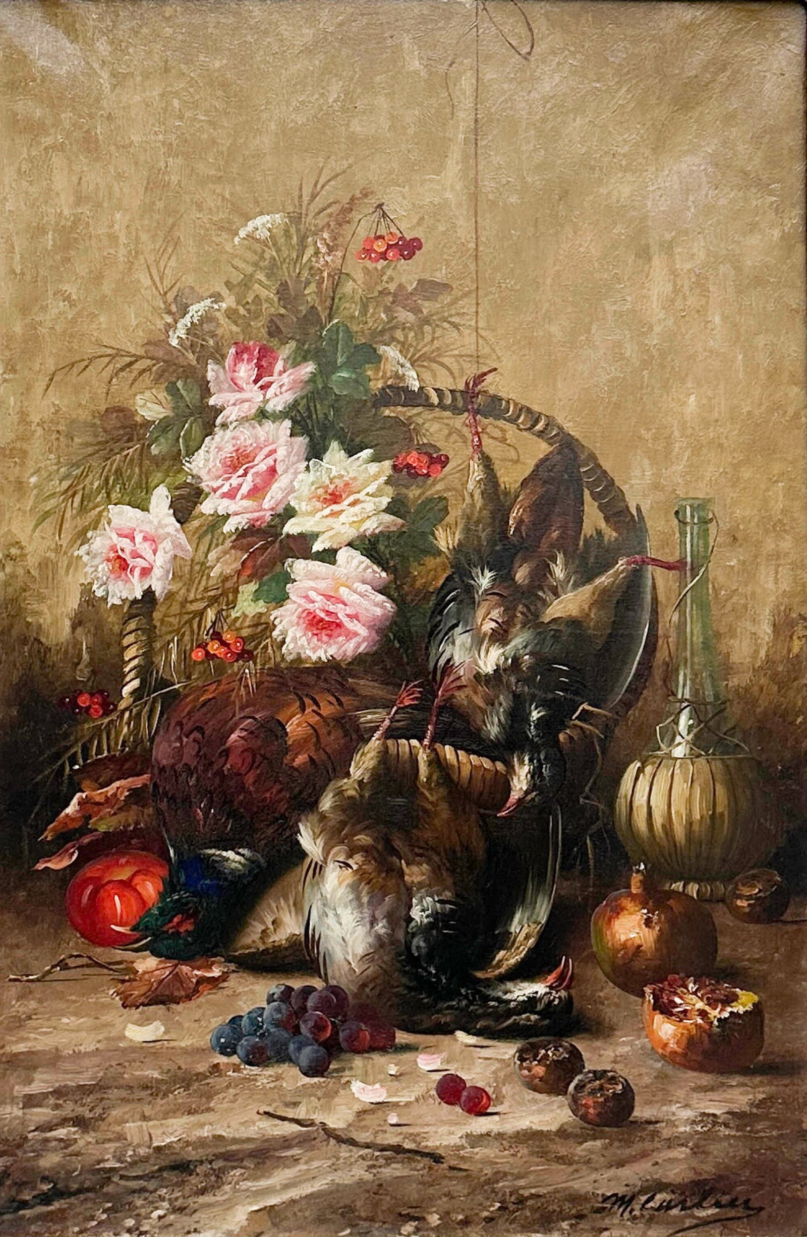 Max Carlier (Belgian, 1872-1938) Still Life Painting Oil On Canvas Framed (1 of 10)