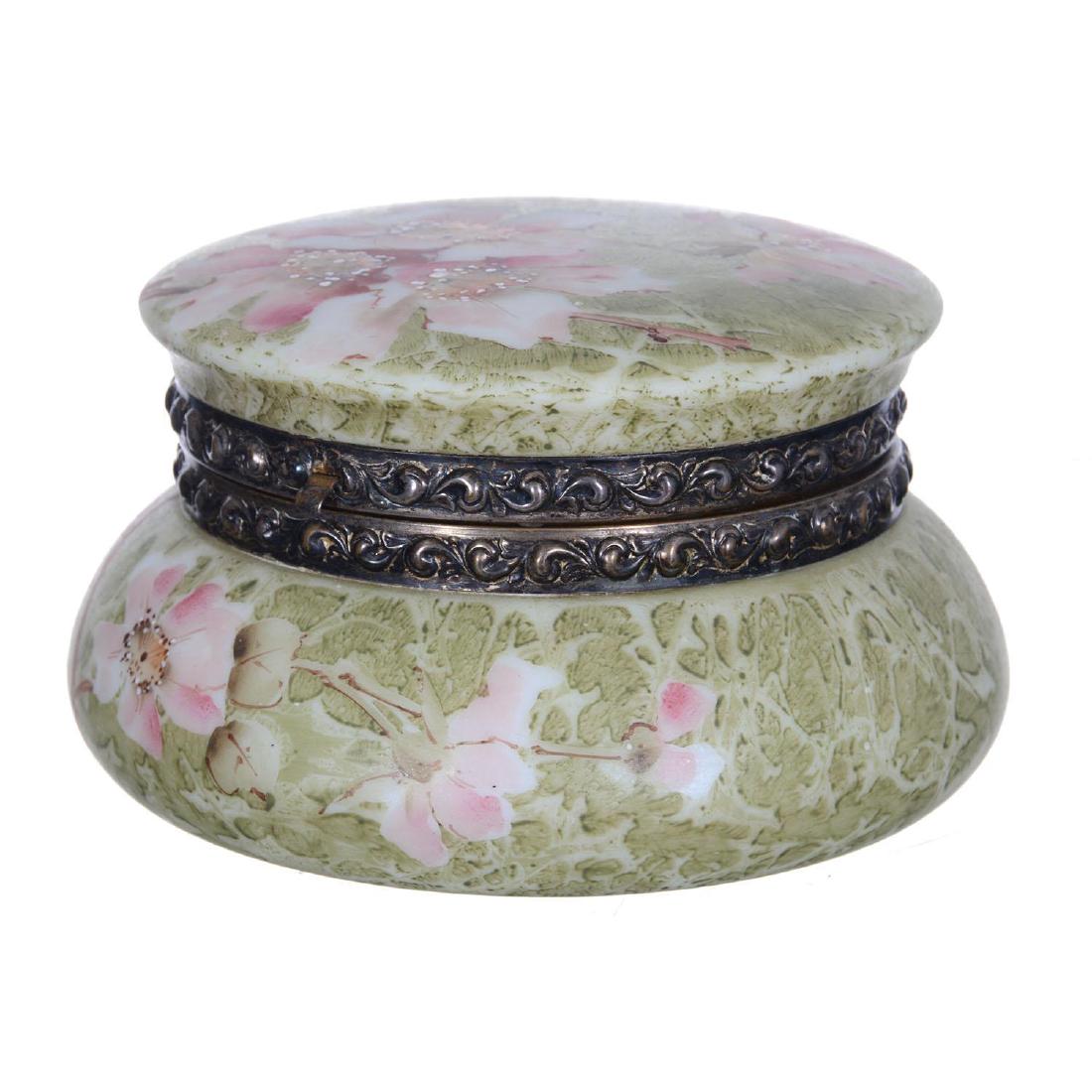 3.5" X 5.5" Marked Kelva Round Hinged Dresser Box (1 of 3)