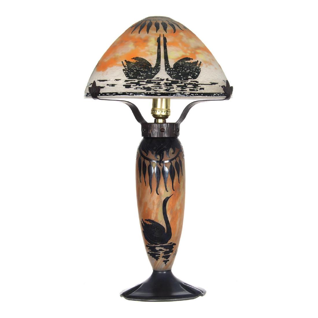 Very Rare! 19" X 10" Signed Le Verre Francais French Ca (1 of 6)