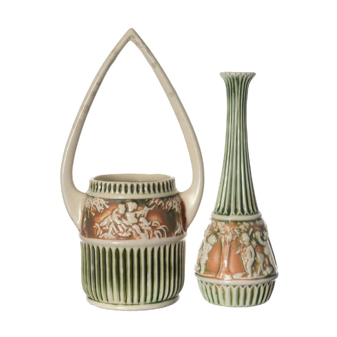 (2) Roseville Donatello Pattern Art Pottery Items (1 of 4)