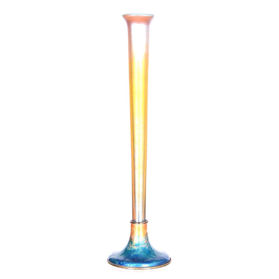 13" Tiffany Art Glass Bud Vase (1 of 4)