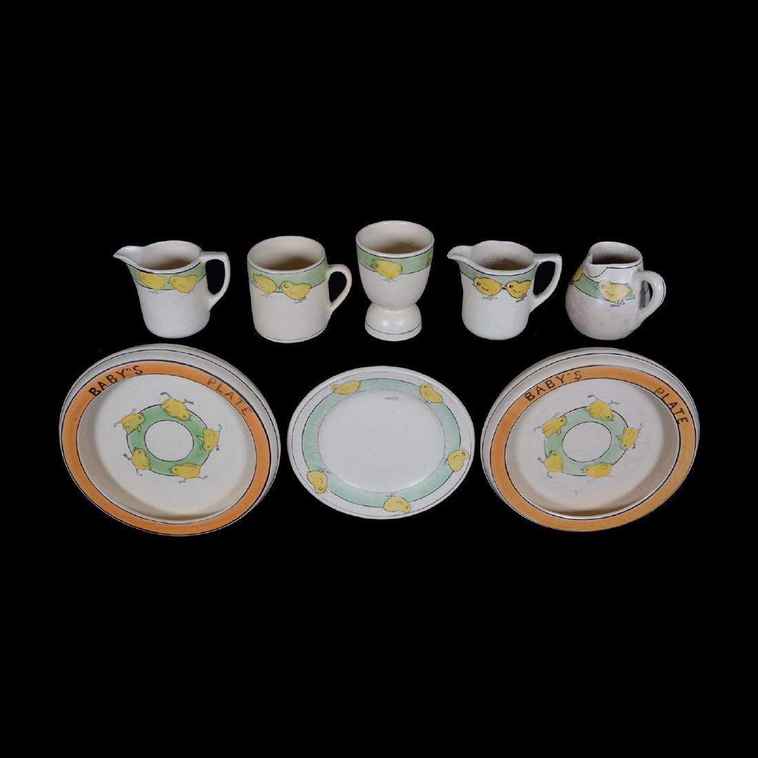 (8) Unmarked Roseville Art Pottery Juvenile Items (1 of 2)