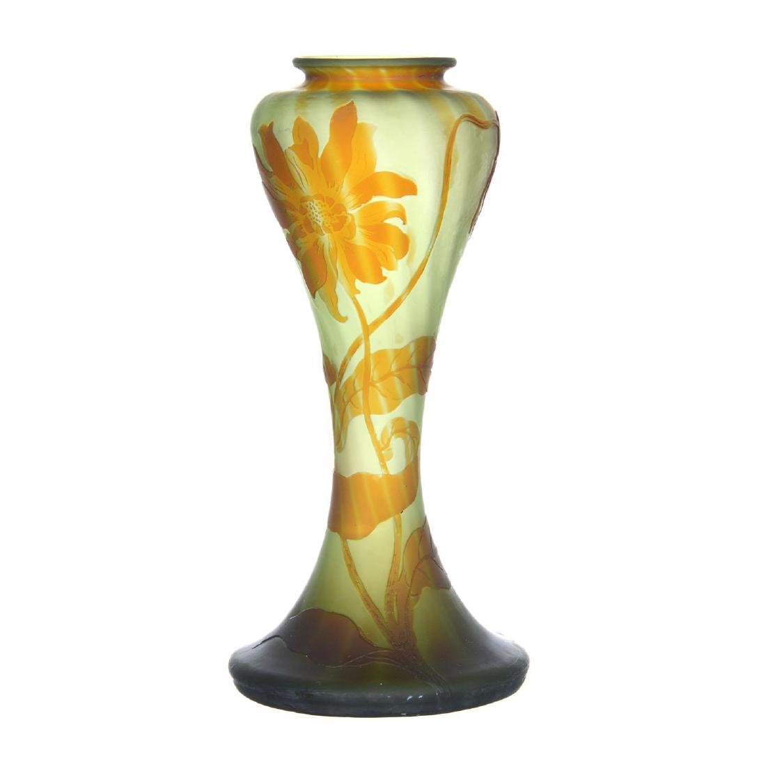 9.75" Signed Galle French Cameo Art Glass Vase (1 of 4)