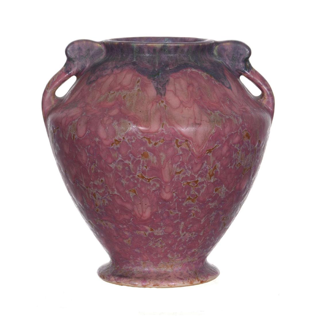 7.25" Unmarked Roseville Two-Handled Art Pottery Vase (1 of 3)