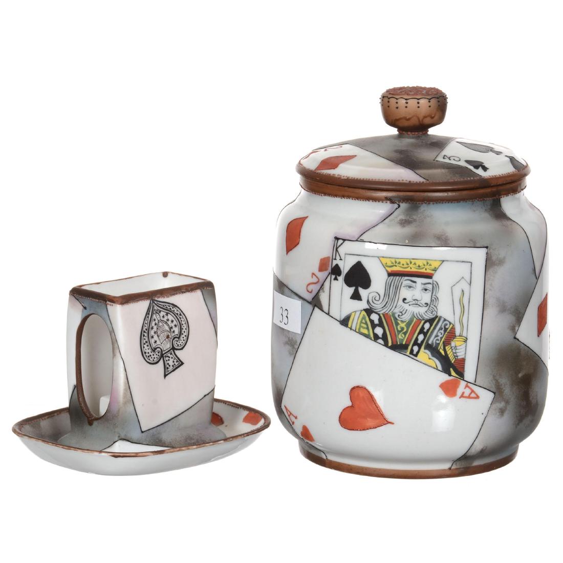 Nippon (Green Wreath) Two Piece Smoke Set (1 of 3)