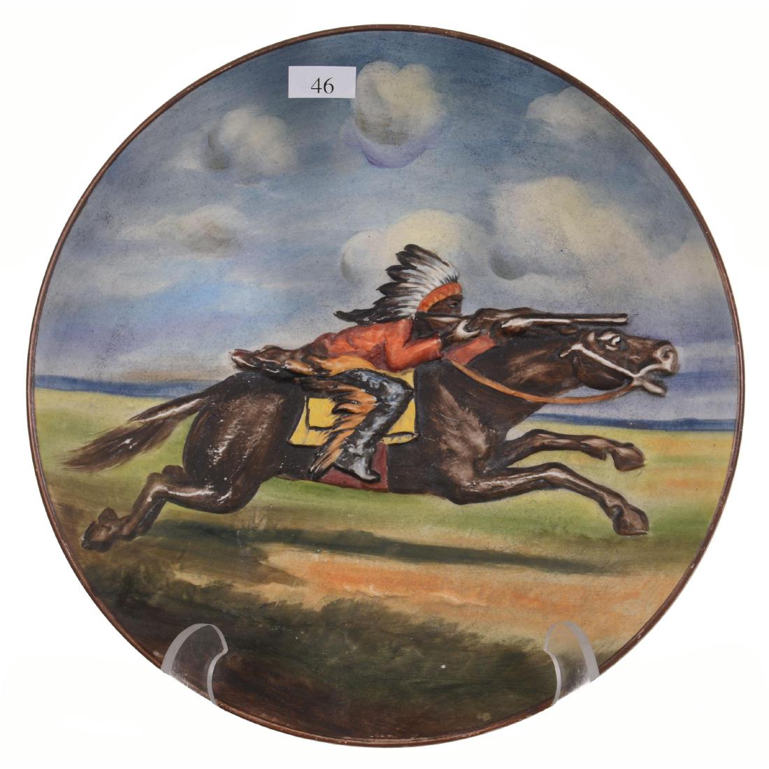 10.5" Nippon (Green Wreath) Round Blown Mold Plaque (1 of 2)