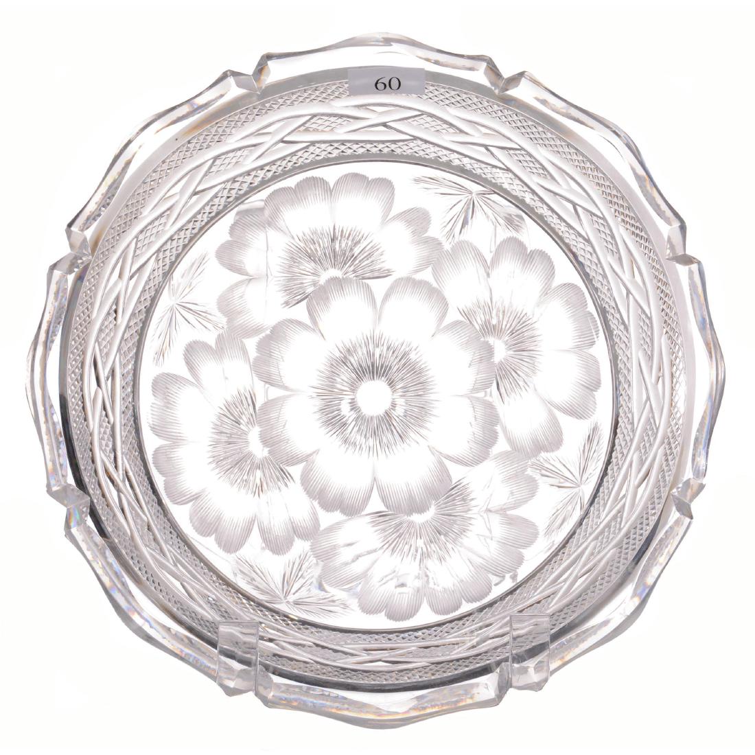 American Brilliant Cut Glass Signed Libbey Low Bowl - 2 (1 of 2)