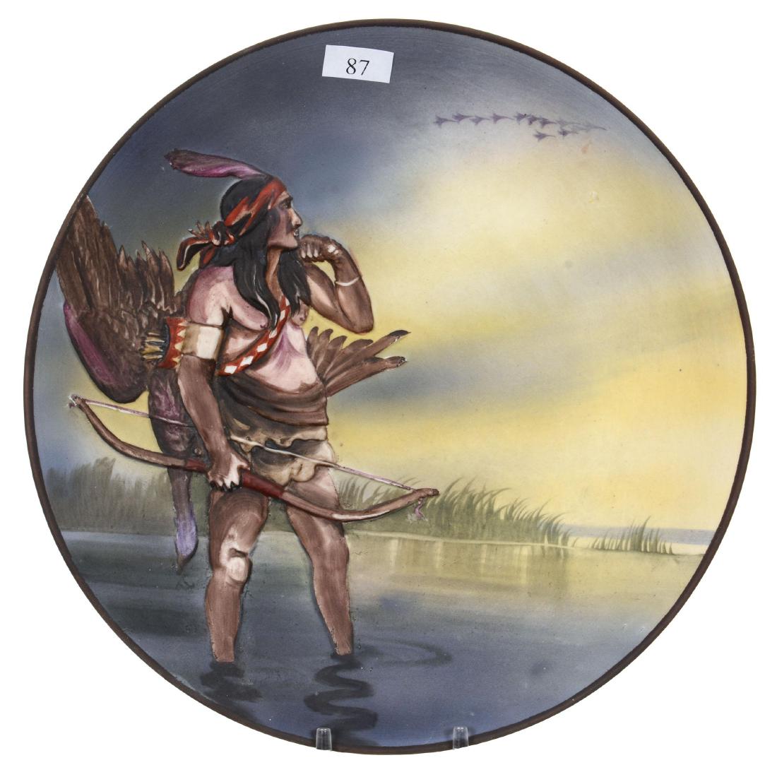 10.625" Nippon (Green Wreath) Round Blown Mold Plaque (1 of 3)