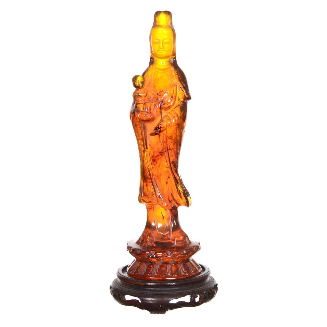 9.5" Authentic Carved Amber Figure (1 of 4)