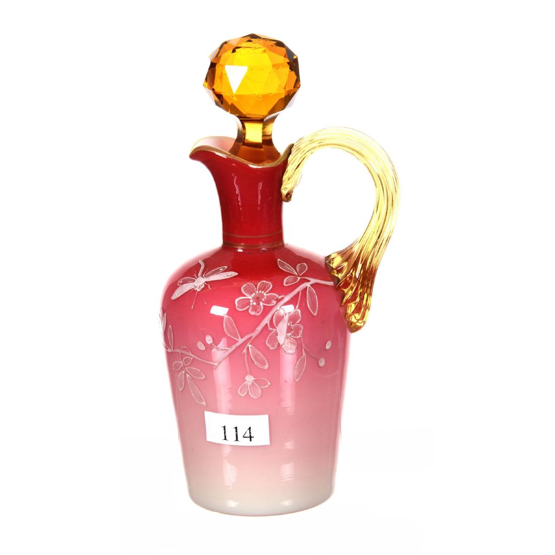 7.25" Peachblow Art Glass Cruet Bottle (1 of 2)