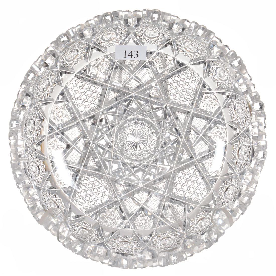 American Brilliant Cut Glass Low Bowl - 2" X 8.5" (1 of 2)