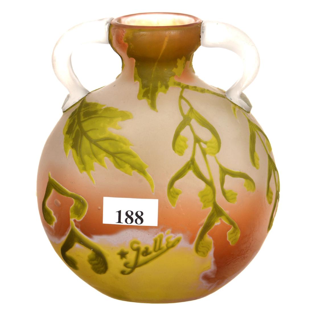 5.25" X 4.5" Signed "* Galle" French Cameo Art Glass Va (1 of 3)