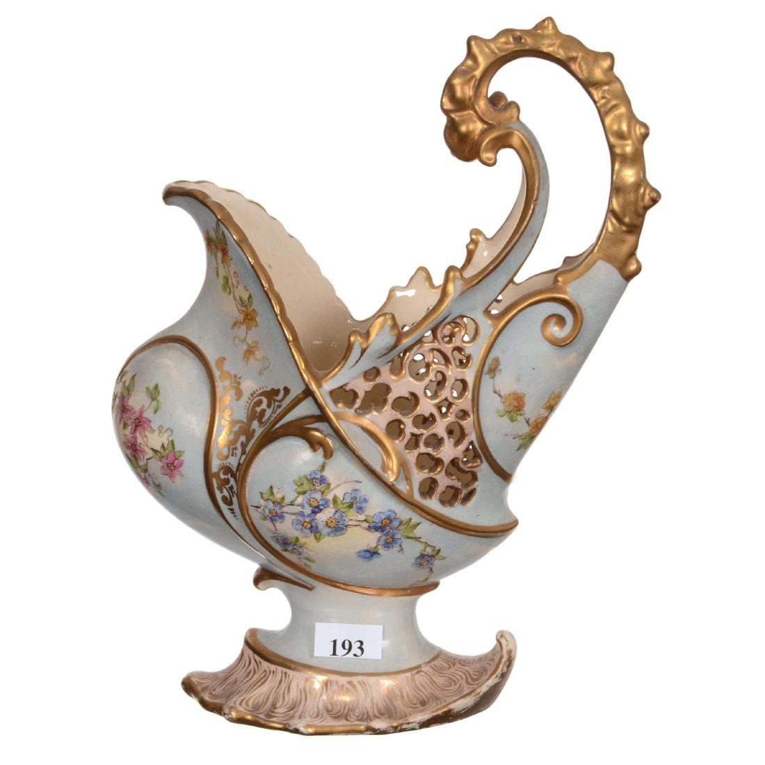 10.5" Marked "Fischer Budapest" Pedestal Shell Shaped E (1 of 3)