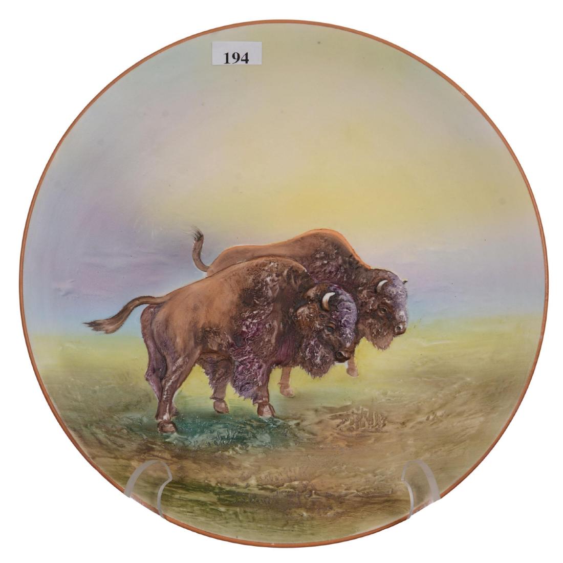 10.625" Nippon (Green Wreath) Round Blown Mold Plaque (1 of 2)