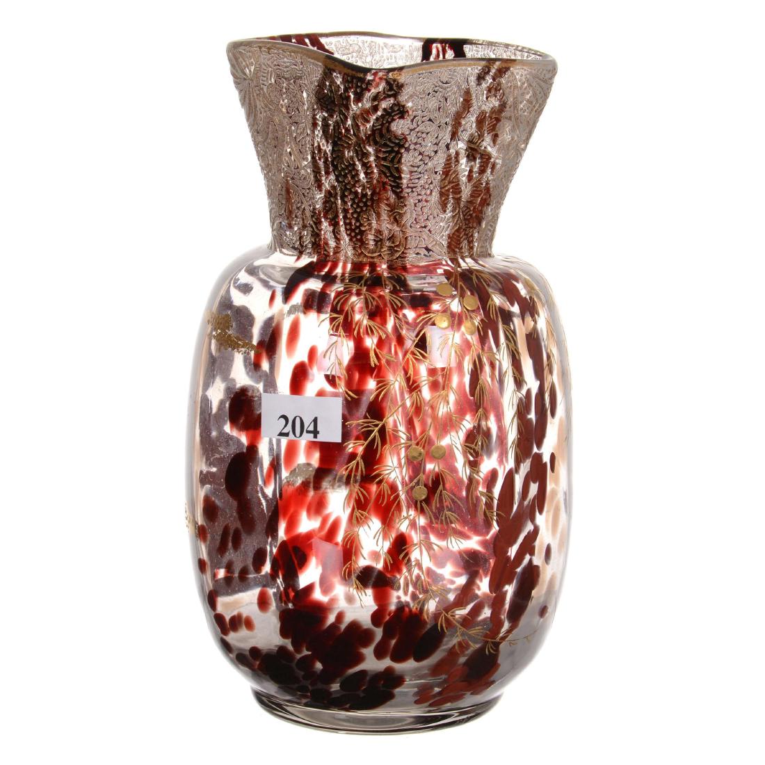 7.75" Unmarked French Art Glass Vase (1 of 3)