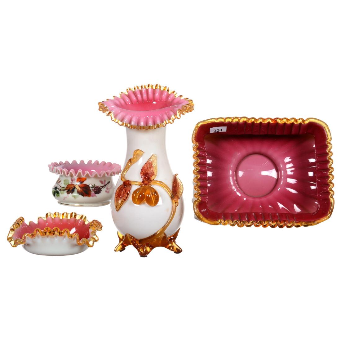 (4) Cased Art Glass Items (1 of 1)