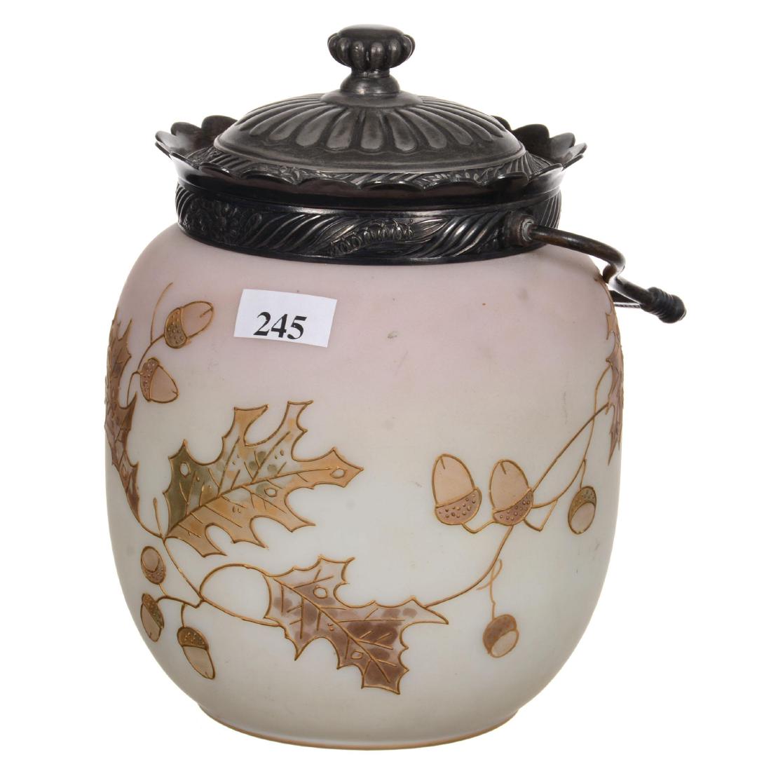 7" Unmarked Pairpoint Art Glass Biscuit Jar (1 of 3)