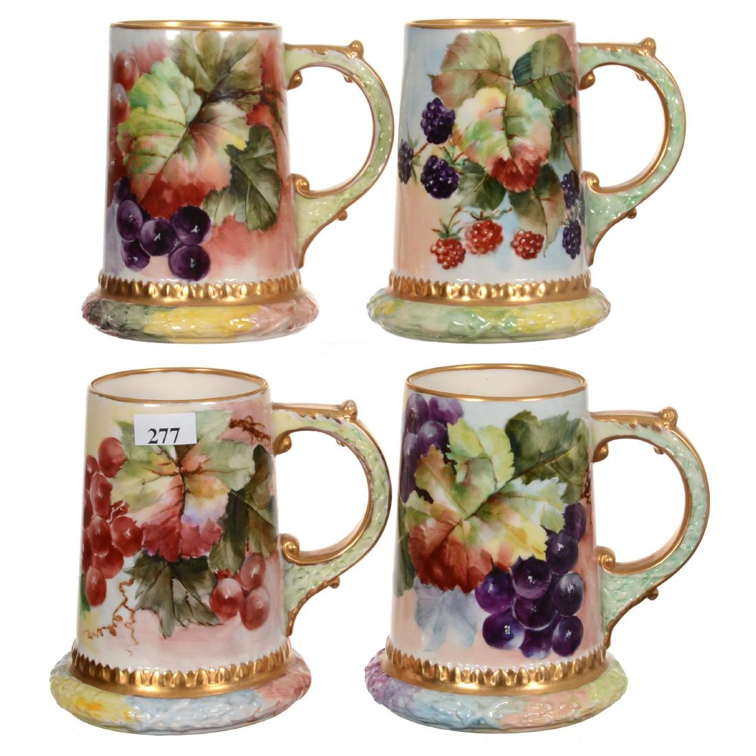 (4) 5.5" American Belleek Hand Painted Mugs (1 of 2)