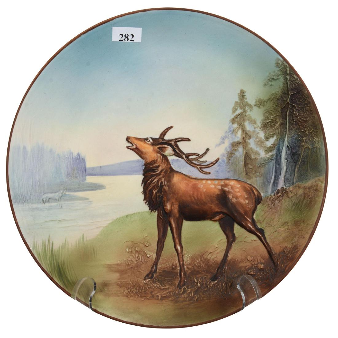 10.875" Nippon (Green Wreath) Round Blown Mold Plaque (1 of 2)