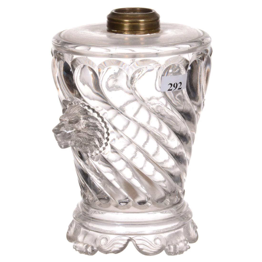 8" Flint Glass Kerosene Lamp Base (1 of 2)