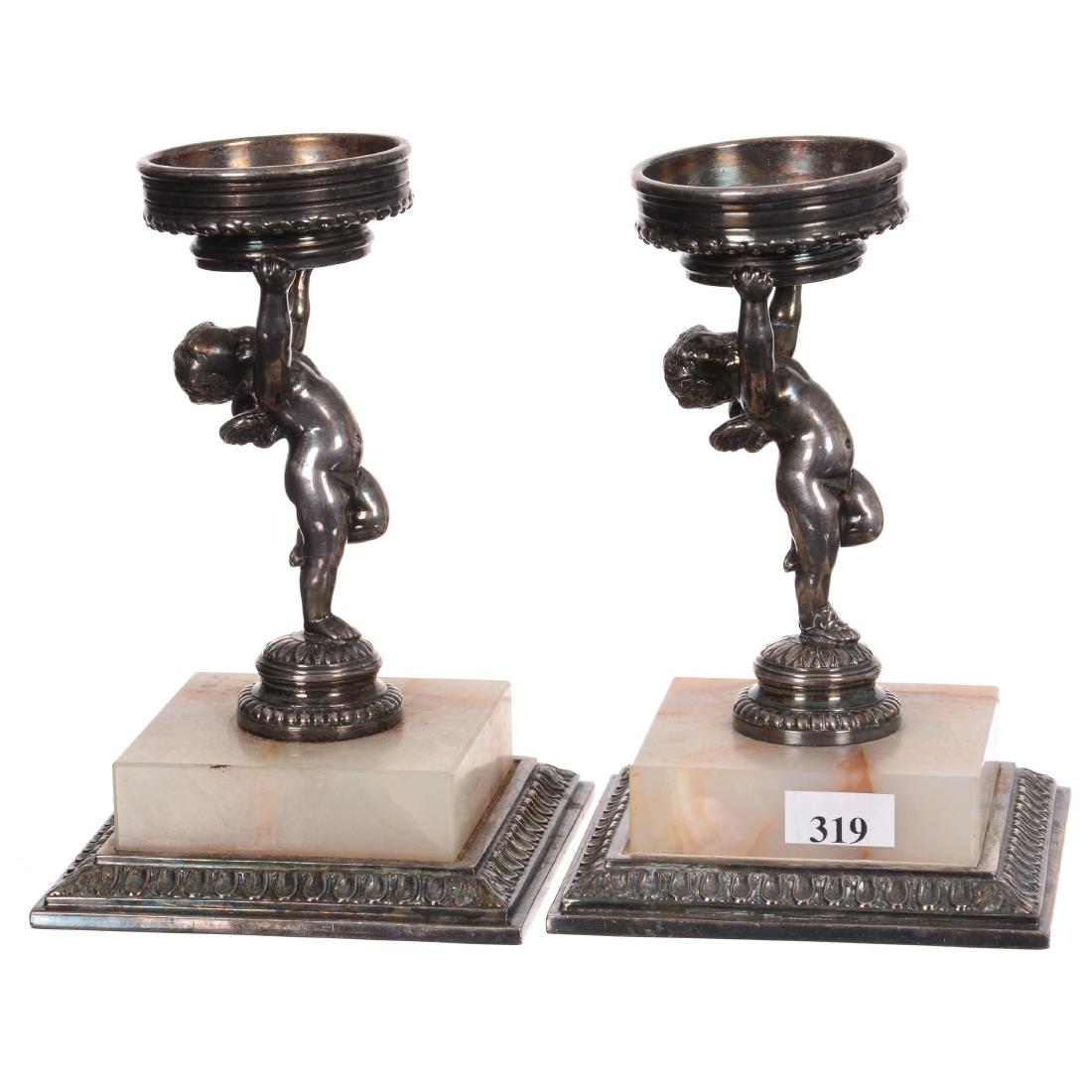 Pair 7" Marked Pairpoint #C1433 Stands (1 of 2)