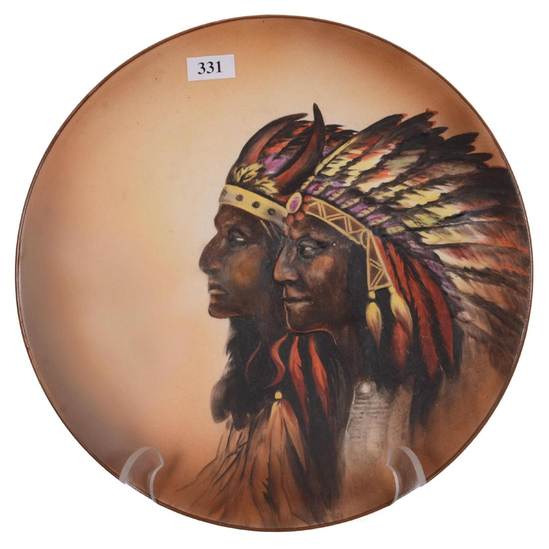 10.75" Nippon (Green Wreath) Round Blown Mold Plaque (1 of 2)