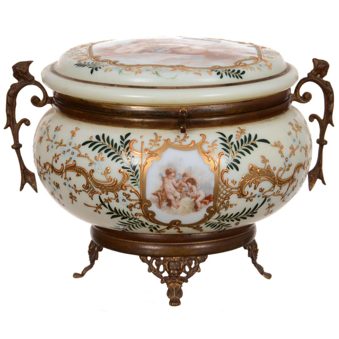 6" X 7" Bristol Art Glass Dresser Box (1 of 2)