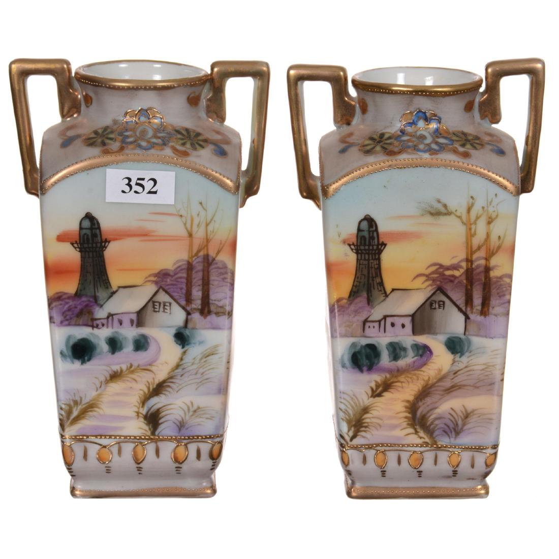 Pair 6.75" Nippon (Block Letters) Vases (1 of 2)