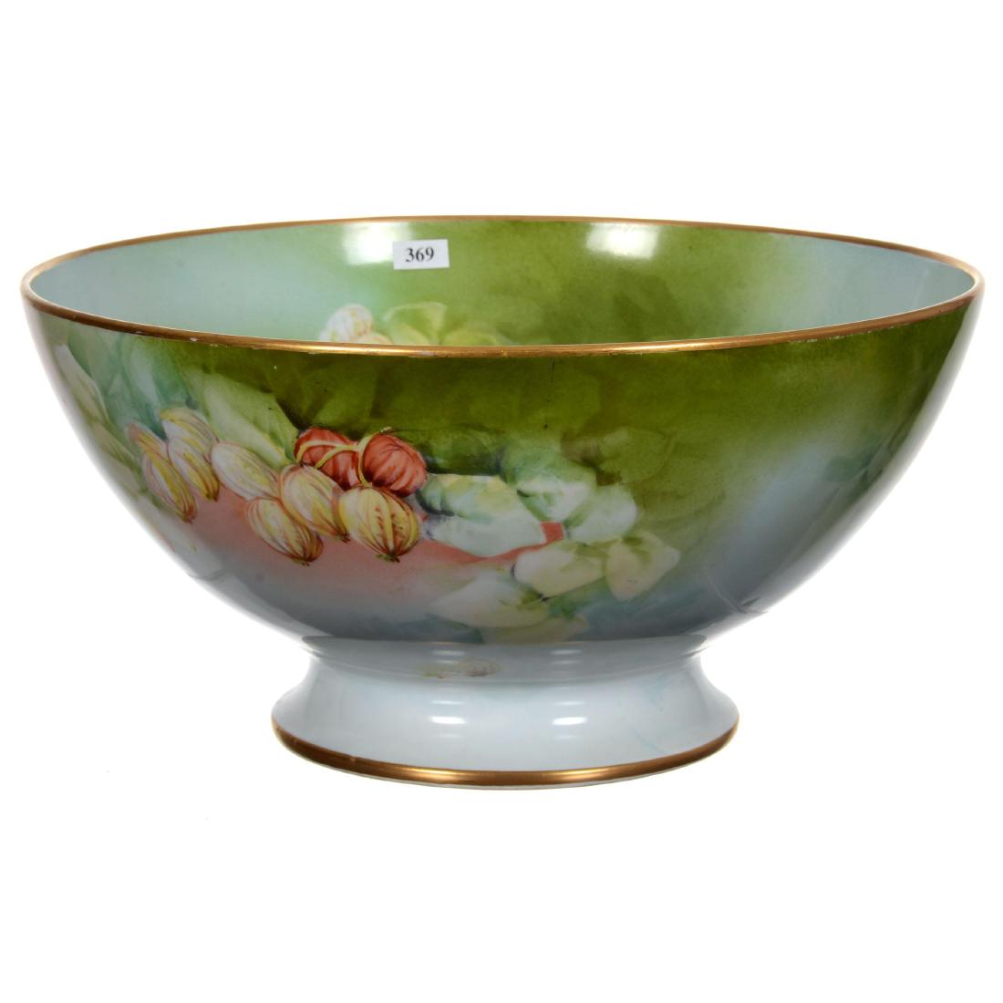 7.5" X 15" Limoges Hand Painted Punch Bowl (1 of 2)