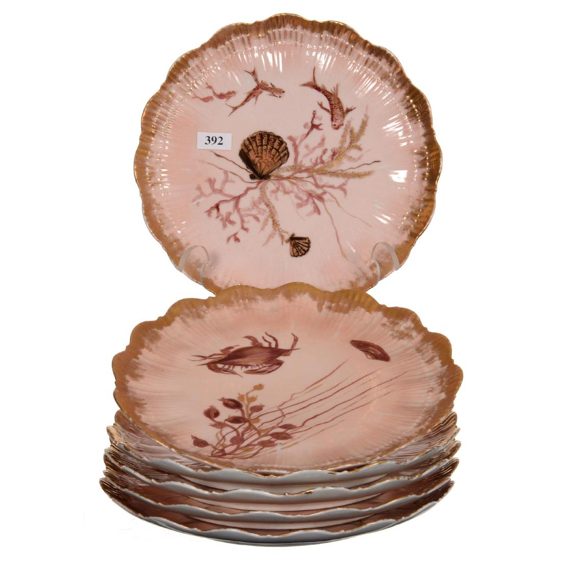 (6) 9" Marked Limoges Seafood Plates (1 of 5)