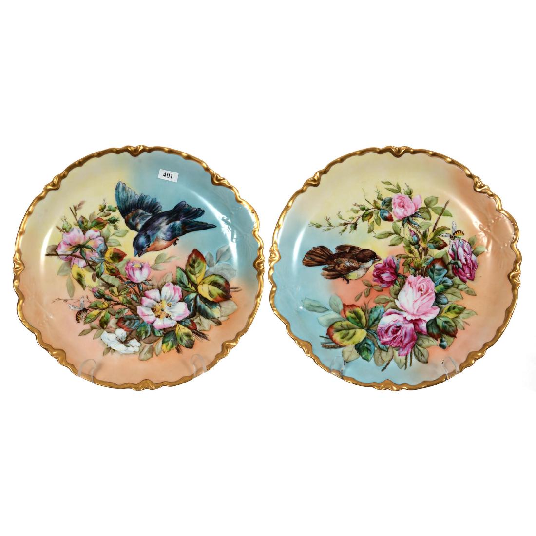 (2) 12.5" Unmarked Limoges Style Plates (1 of 2)