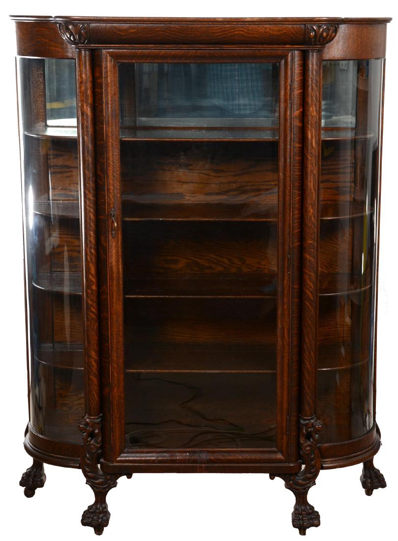67" X 52" Solid Oak China Cabinet (1 of 2)