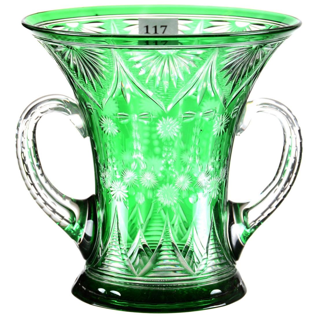 Two-Handled Loving Cup - 6.5" X 6.5"Green Cut to Clear (1 of 2)