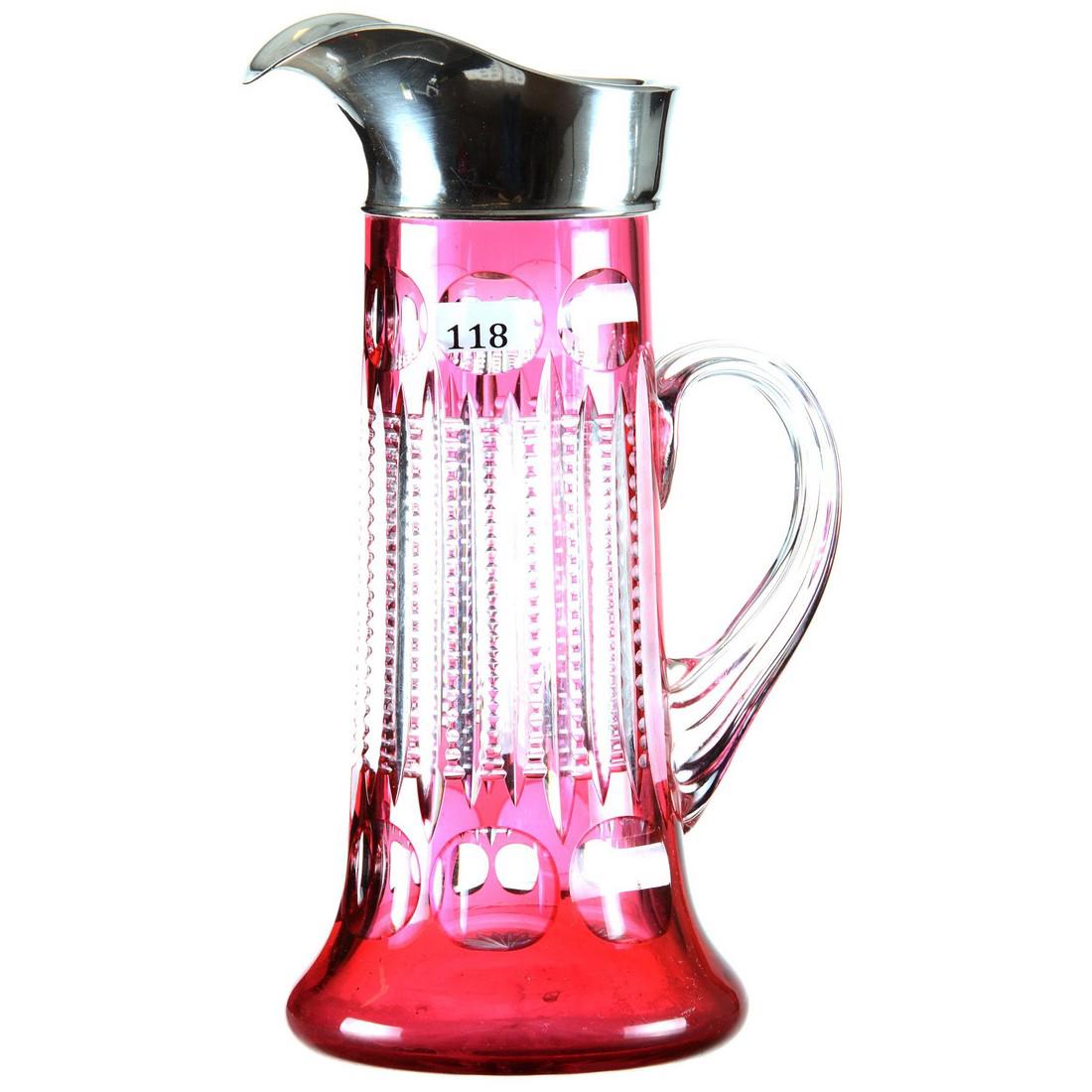 Pitcher - 10.5" - ABCGCranberry Cut to Clear - (1 of 2)