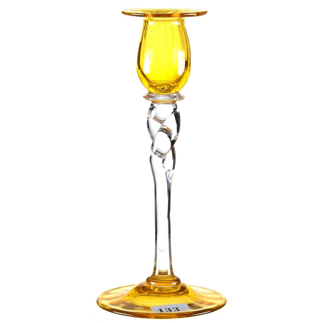 Candlestick - 8"Gold Bowl and Foot with Clear Twist (1 of 1)