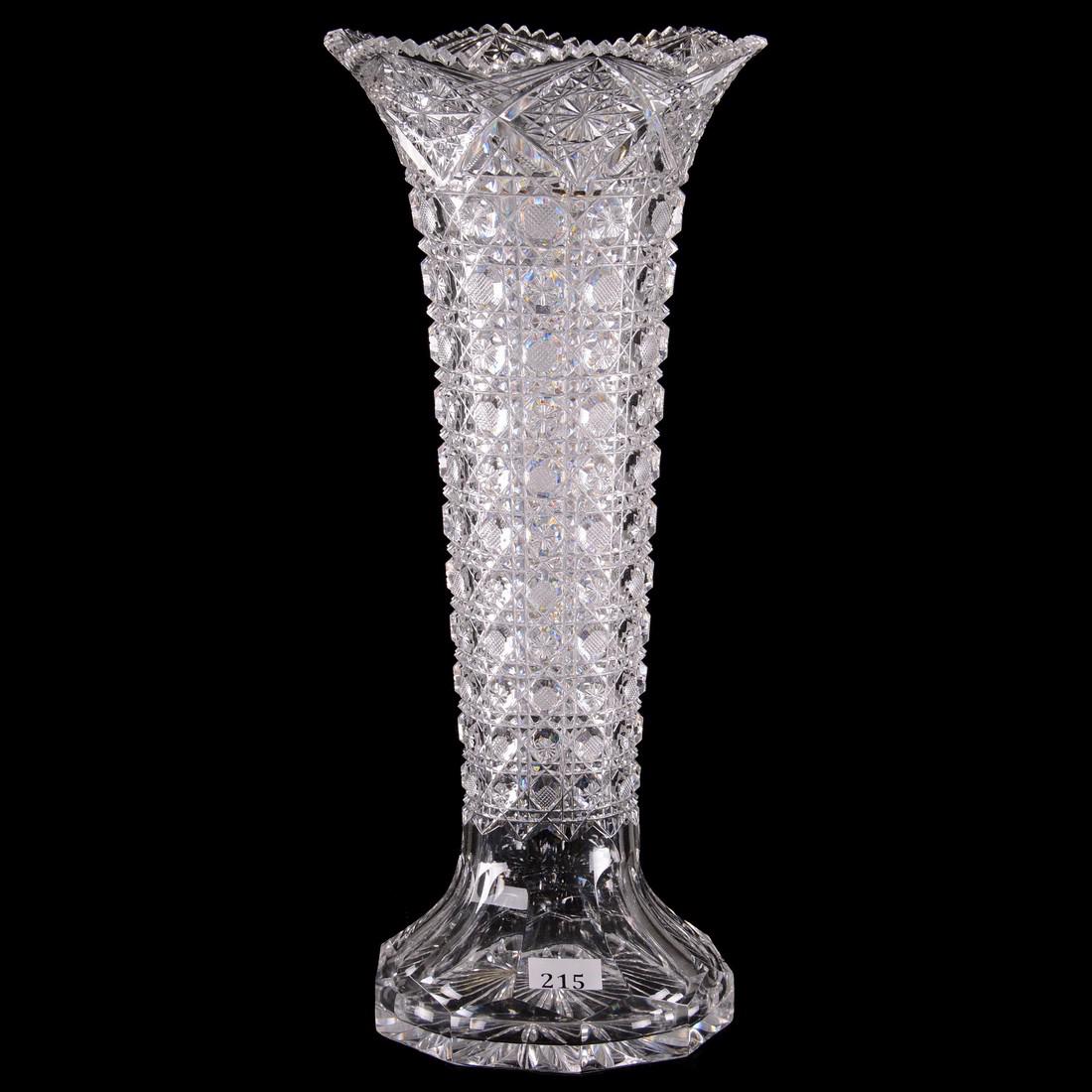 Vase - 14" - ABCGHobstar Rim with Full Cane Cut Body - (1 of 2)